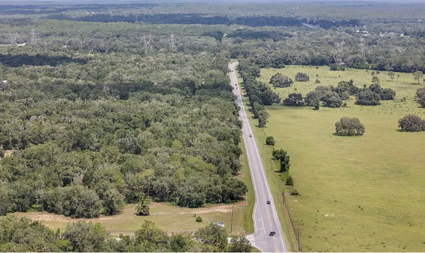 Aerial view of 4.1 acres in Hernando, Florida